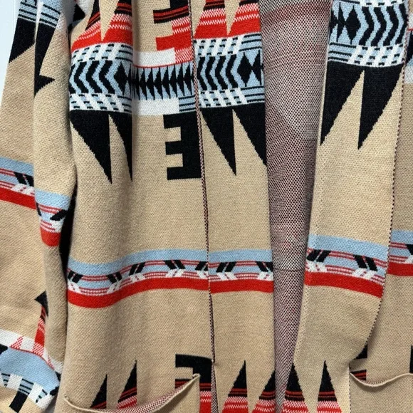 Aztec Patterned Tan Sweater - Picture 5 of 9